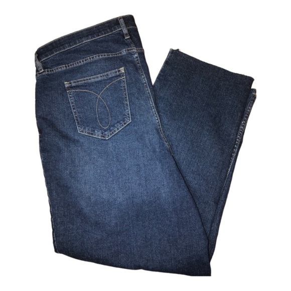 Calvin Klein jeans hi rise straight fit distressed frayed hem jeans size 16W new - Picture 13 of 16